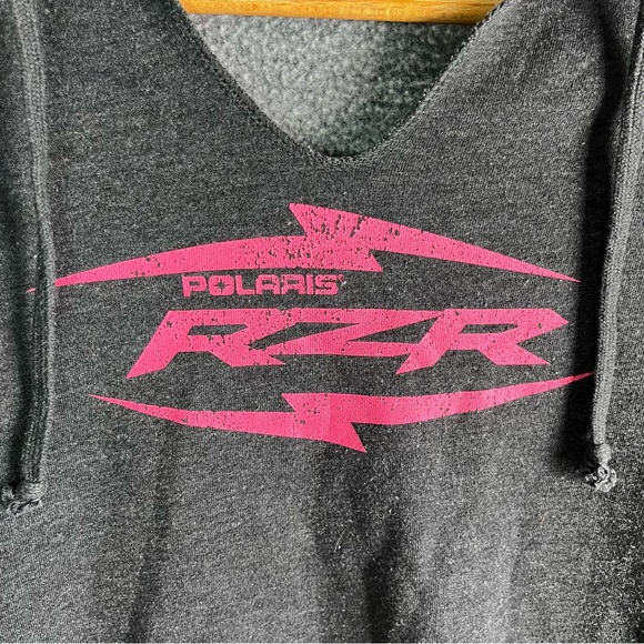 Polaris Womens Small S RZR Lightweight Hoodie Grey Fleece Pullover Hooded Jacket - Picture 5 of 16